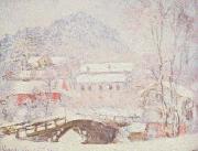 Claude Monet Sandvicken Village in the Snow oil
